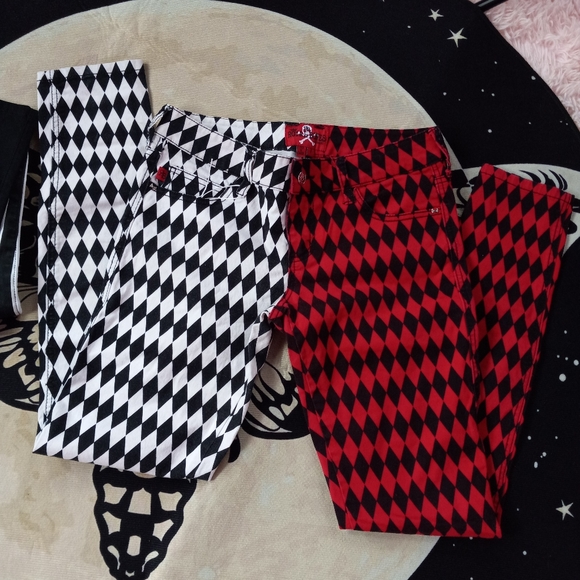 Current size 14-15 inch flat waist goth skinny jeans (3-7) some custom some reg - Picture 3 of 16